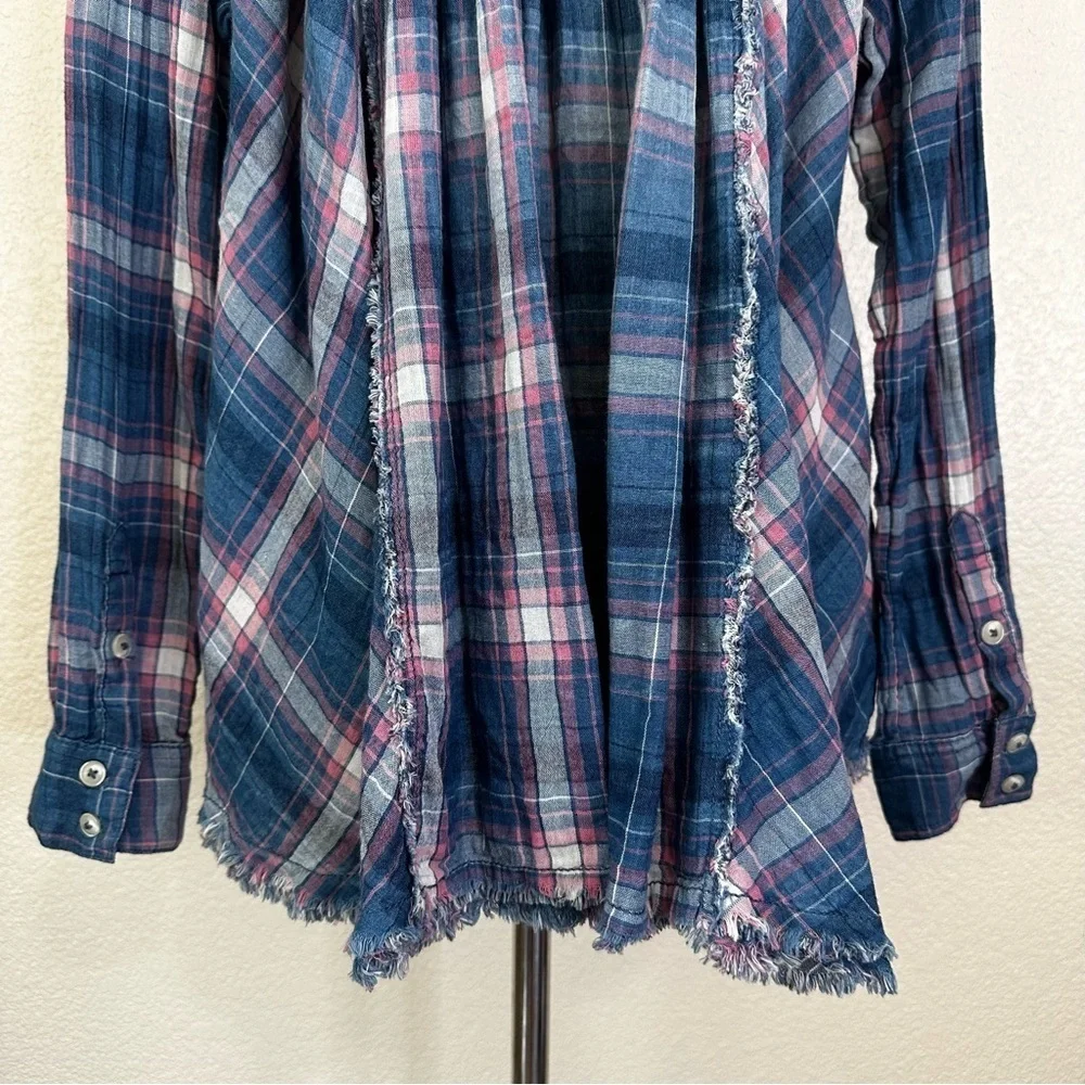 Free People We the Free Seeking Starlight Oversized Plaid Button Down, Size XS